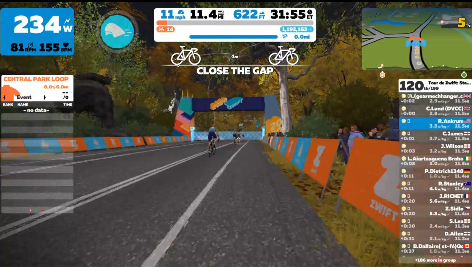 Tour de Zwift Stage 5 Race Gotham Grind Reverse